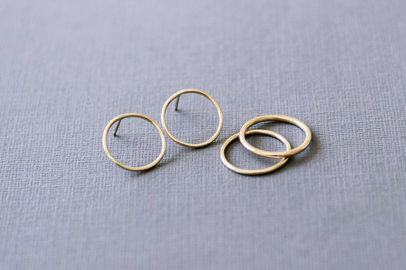9ct solid gold circle studs READY TO SHIP image 6