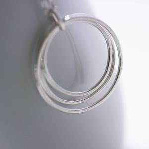 Ready to ship, Three circle sterling silver minimalist necklace, Tri-circle pendant long necklace image 2