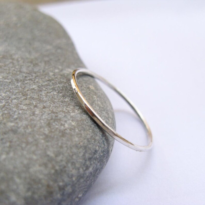 Slim Stacking Ring, set of 3, set of 5, set of 7, set of 10, minimalist silver ring image 5