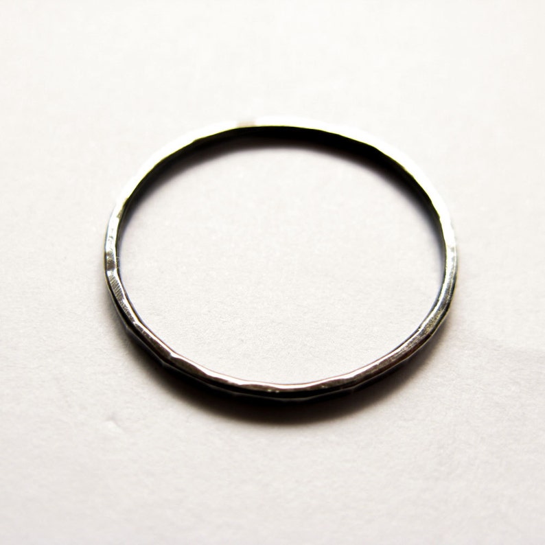 oxidized sterling silver simply ring slim band thin ring 1mm thin