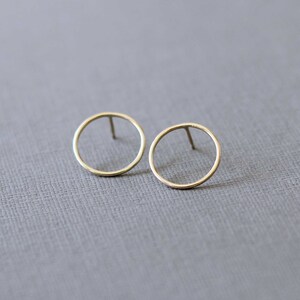9ct solid gold circle studs READY TO SHIP image 2