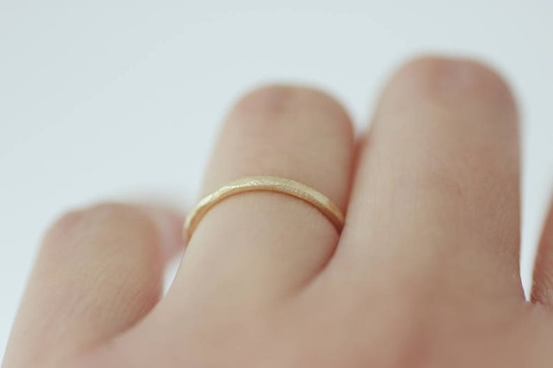 Solid Gold Faceted Ring, minimalist stacking ring, rustic wedding ring, organic gold ring image 5