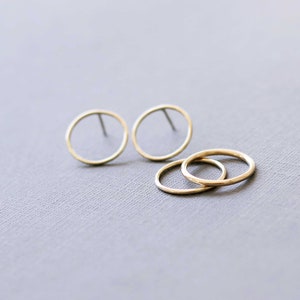 9ct solid gold circle studs READY TO SHIP image 7