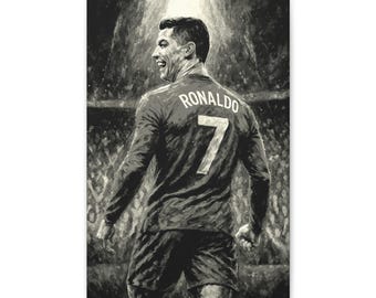 Cristiano Ronaldo Canvas Wall Art - Football Soccer Legend Poster - Bedroom Wall Decor - Gift for Men | Football Fans | Man Cave | Gym Room