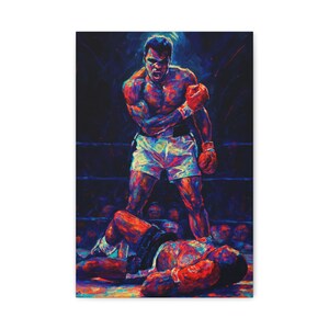 Muhammed Ali Canvas Wall Art - Room Decor - Boxing Legend Print - Motivational Sports Icon Poster - Gift for Men, Gym, ManCave, Martial Arts
