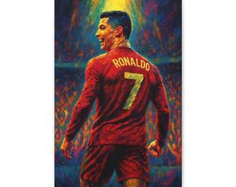 Cristiano Ronaldo Canvas Wall Art - Football Soccer Legend Poster - Bedroom Wall Decor - Gift for Men | Football Fans | Man Cave | Gym Room