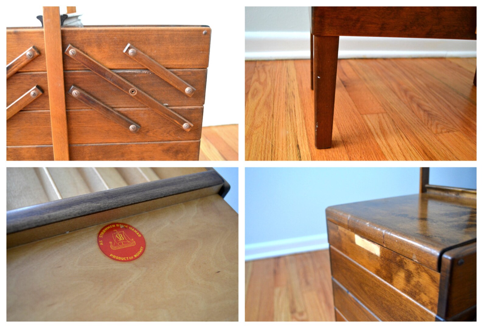 Vintage Expandable Sewing Box AS Strommen Bruk Hamar Etsy