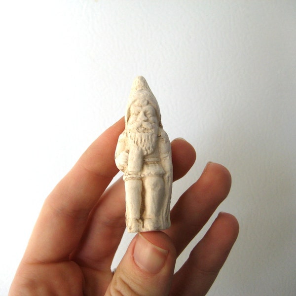 Antique Porcelain Gnome Figurine Beer Drinker, German Bisque Made in Germany, White Dwarf Statue 20th Century Porcelain Good Luck Charm