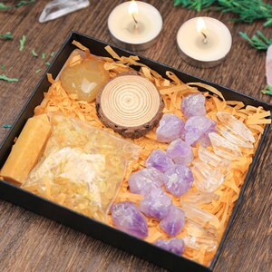 Coffret de guérison en cristal des sept chakras : coffret cadeau de pierres précieuses naturelles