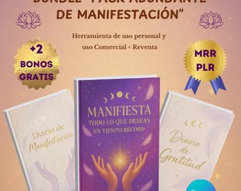 Spiritual Bundle MRR/PLR Digital Planners, Law of Attraction Manifestation Workbook Template, Gratitude Journal, Manifestation Journal.