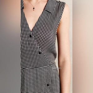 Vestido de cuadros vichy Tylho de Anthropologie, negro y blanco, talla M imagen 13