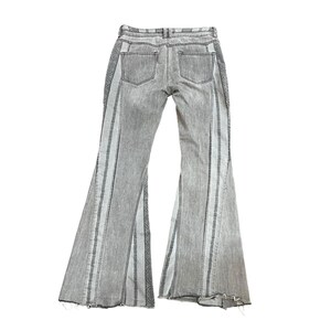 Free People Gray Embroidered Flare Jeans Low Rise Y2K Boho Festival XL image 6