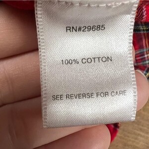 Pendleton Red Cotton Plaid Ruffle Front Western Button Down Shirt Petite P image 7