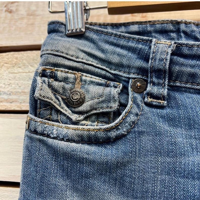 Vintage True Religion Blue Denim Joey Flare Jeans Y2K Low Rise Bootcut 10 image 7