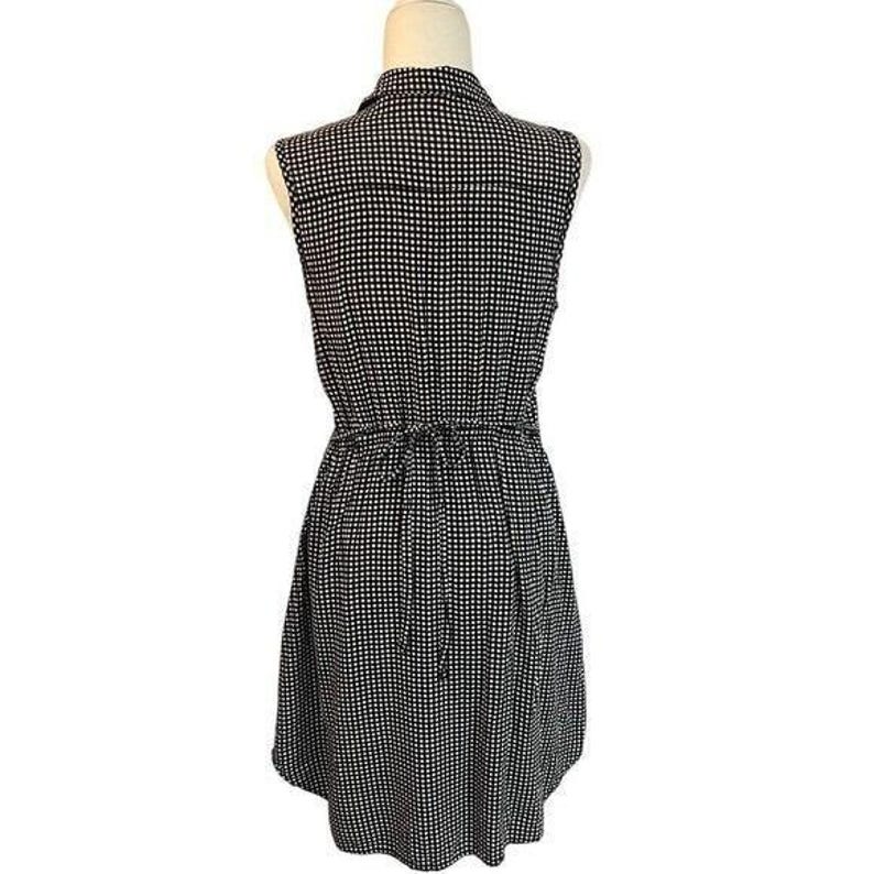 Vestido de cuadros vichy Tylho de Anthropologie, negro y blanco, talla M imagen 5