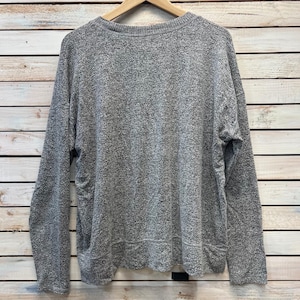 Vintage Lucky Brand Gray Marled Knit Long Sleeve Pullover Sweater Minimalist L
