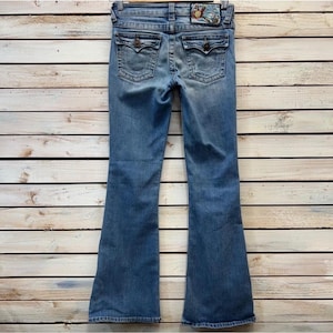 Vintage True Religion Blue Denim Joey Flare Jeans Y2K Low Rise Bootcut 10 image 3