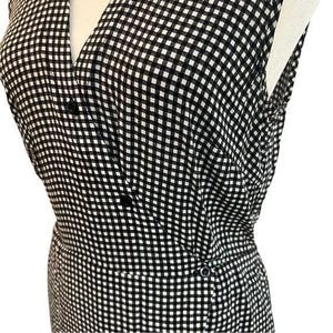 Vestido de cuadros vichy Tylho de Anthropologie, negro y blanco, talla M imagen 4
