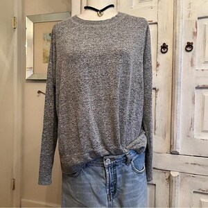 Vintage Lucky Brand Gray Marled Knit Long Sleeve Pullover Sweater Minimalist L