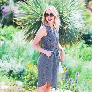 Vestido de cuadros vichy Tylho de Anthropologie, negro y blanco, talla M imagen 11