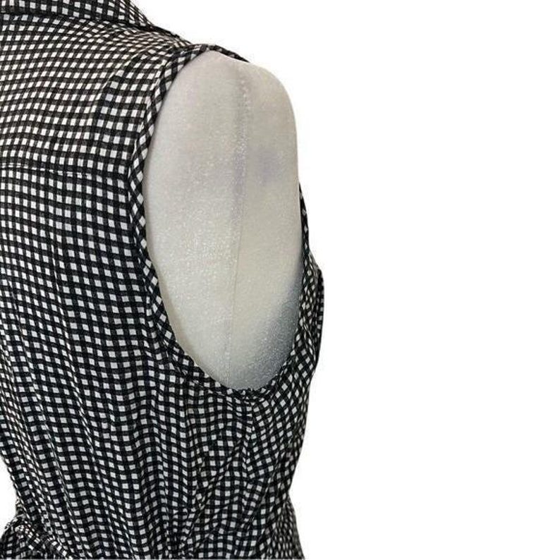 Vestido de cuadros vichy Tylho de Anthropologie, negro y blanco, talla M imagen 9