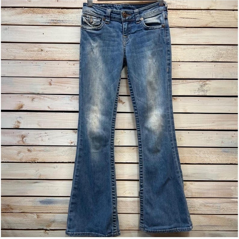 Vintage True Religion Blue Denim Joey Flare Jeans Y2K Low Rise Bootcut 10 image 2