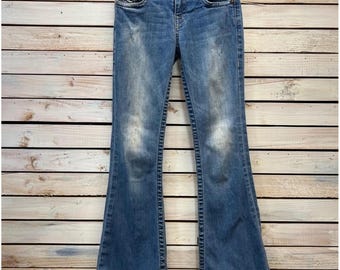 VINTAGE 2000s Y2K TRUE RELIGION Low Rise Waist Britney Blue Denim