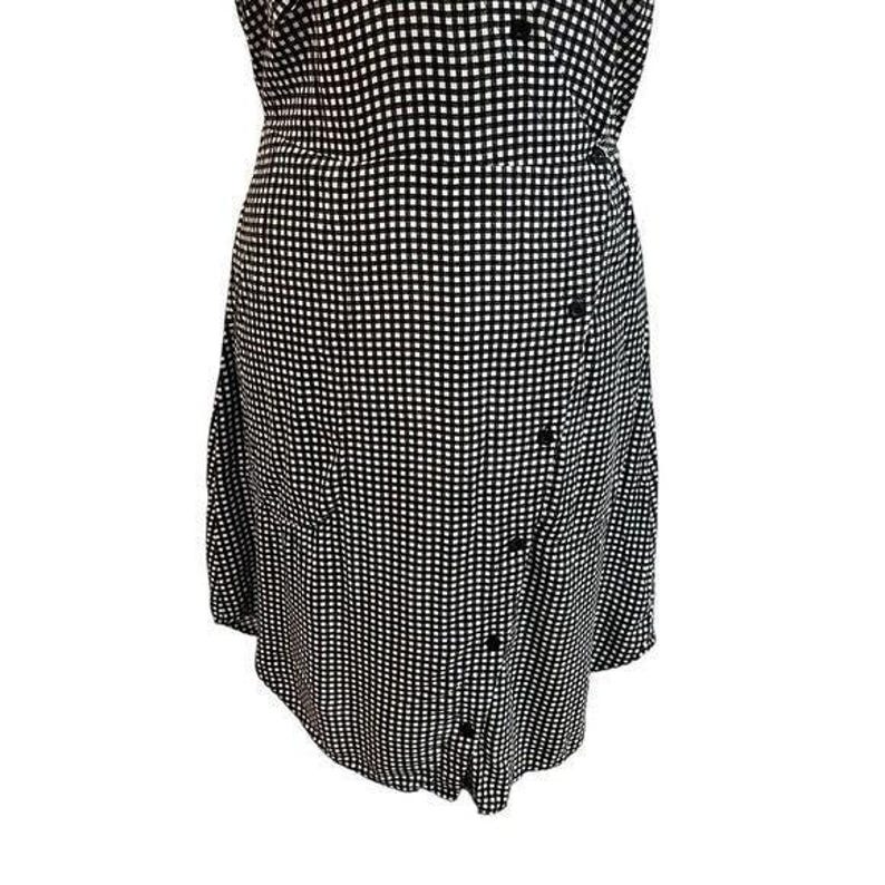 Vestido de cuadros vichy Tylho de Anthropologie, negro y blanco, talla M imagen 3