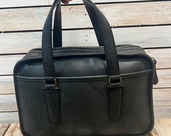 Vintage Coach 9706 Skinny Flight Bag Black Leather USA Coach Strap