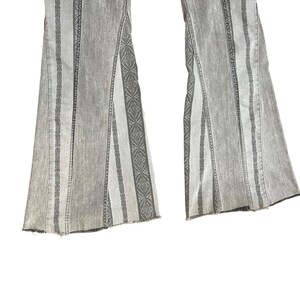 Free People Gray Embroidered Flare Jeans Low Rise Y2K Boho Festival XL image 3