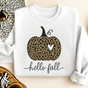 Hello Fall Pumpkin Sweatshirt, Fall Words Shirt, Holiday Pumpkin Season, Thanksgiving Fall Sweatshirt, Womens Pumpkin Season Shirt