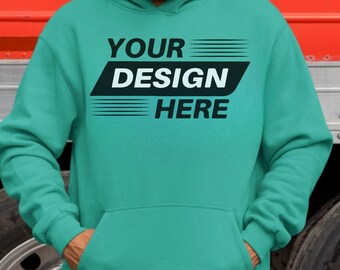 Customizable Cotton-Blend Unisex Hoodie: Personalized Text & Logo