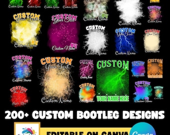 90s Bootleg Rap Tee Template Bundle: 200+ Canva Designs (Digital Download)
