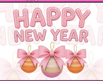 Latch Hook Yarn Crochet 2026 PNG, Retro Disco Ball New Year 2026, Coquette Pink Lace New Year 2026 PNG, Happy New Year 2026 PNG, Hello 2026