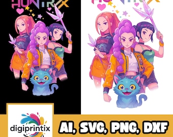 Kpop Huntrix PNG, Demon Hunters PNG, Saja Girls PNG, Derpy Tiger, Huntrix Merch, Anime Lover Present, Saja Boys Kpop Fan Art