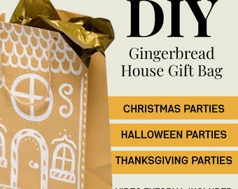 DIY Gingerbread House Gift Bag Kit: Neutral Christmas Craft with Deco Pen