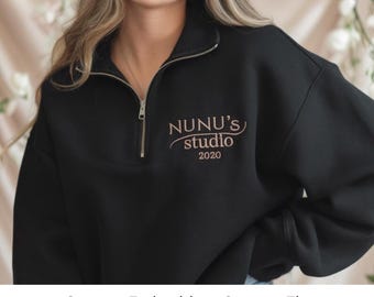 Custom Embroidered Quarter Zip Sweatshirt, Nurse Gift