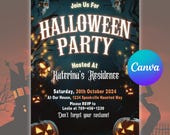 Gothic Halloween Party Invitation: Skull & Rose Ecard (DIY Template, Digital Download