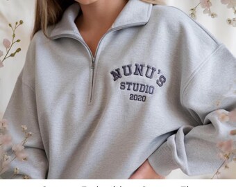Custom Embroidered Quarter Zip Sweatshirt: Cotton Heritage Fleece Pullover