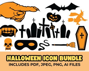 100+ Halloween Graphics Mega Bundle: Retro Spooky Designs (PNG SVG)