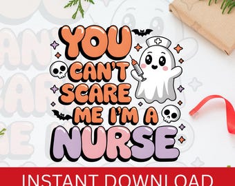 Retro Nurse Halloween PNG: Funny Spooky Clipart (Digital Download)