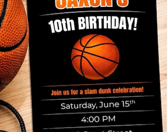 Basketball Birthday Invitation: Editable Sports Party Invite (Digital Download)