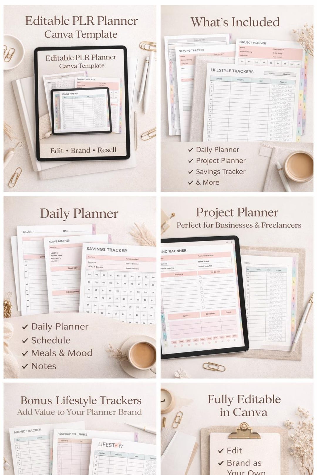 Digital Business Planner Canva Template | PLR Planner With Resell ...