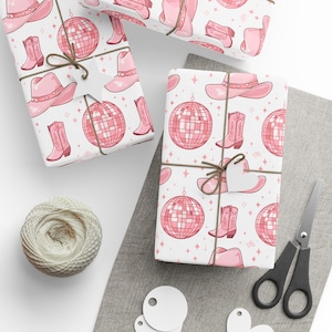 Carta da regalo con motivo Cowgirl, ideale per tutte le occasioni, carta da regalo floreale, per compleanni, matrimoni, baby shower, confezioni ecologiche.