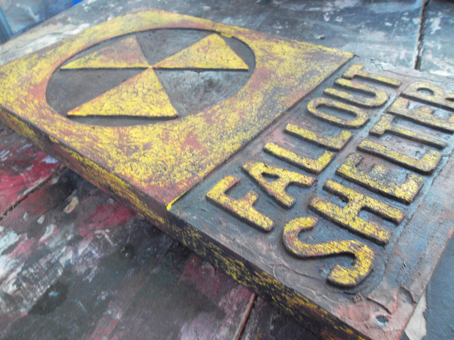 radioactive sign fallout shelter sign
