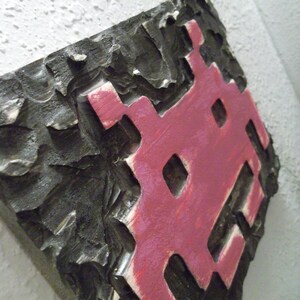 Space Invaders, wooden wall art, mancave decoration, retro video game, video game art (Free Shipping - Made to Order) image 2
