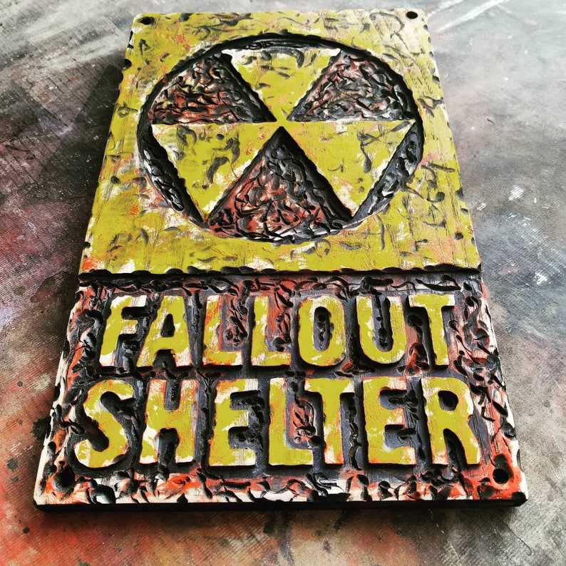 Fallout Shelter handmade sign, carved and painted wall art, game room decoration Made to Order Free Shipping image 6