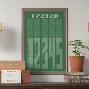 The Full Book of 1 Peter - Bible Wall Art Print (DIGITAL DOWNLOAD) - Multiple Colors Included - Scripture Gift for Home, Church, Office