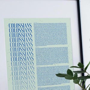 The Full Book of Colossians - Bible Wall Art Print (DIGITAL DOWNLOAD) - Multiple Colors Included - Scripture Gift for Home, Church, Office