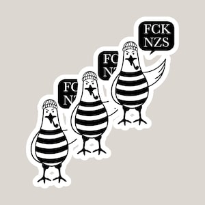 FCK NZS Sticker – Anti-fascist sticker Anti-Nazi sticker Statement sticker against the right Political sticker for laptop & car 3 pieces. image 2